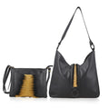 "Set of 2 --Pintuck pattern 100% Genuine Leather shoulder & crossbody Bag    Size:14.5(L)x1.5(W)x14.25(H) Inch Size:8.5(L)x1 (W) x 6(H) Inch Color:Gray" - Sticky add to cart bar