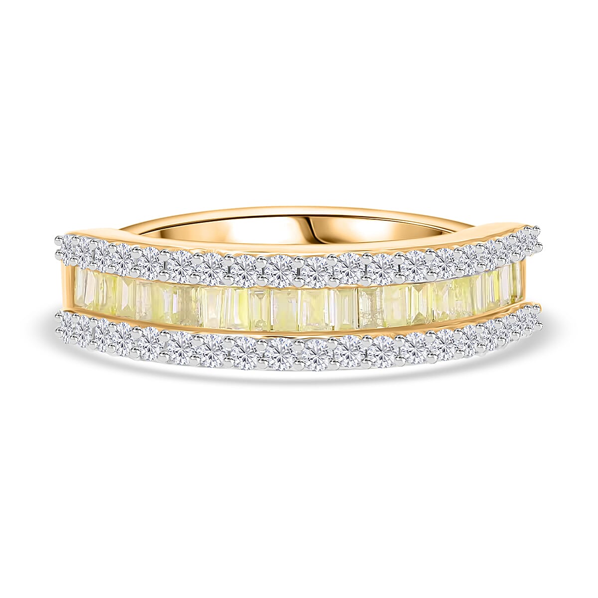 Doorbuster Luxoro 14K Yellow Gold Natural Yellow and White Diamond (I3) Ring (Size 6.0) 1.00 ctw