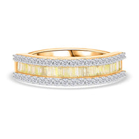 Doorbuster Luxoro 14K Yellow Gold Natural Yellow and White Diamond (I3) Ring (Size 6.0) 1.00 ctw