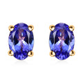 Luxoro 10K Yellow Gold Premium Tanzanite Stud Earrings 1.15 ctw - Sticky add to cart bar