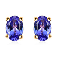 Luxoro 10K Yellow Gold Premium Tanzanite Stud Earrings 1.15 ctw