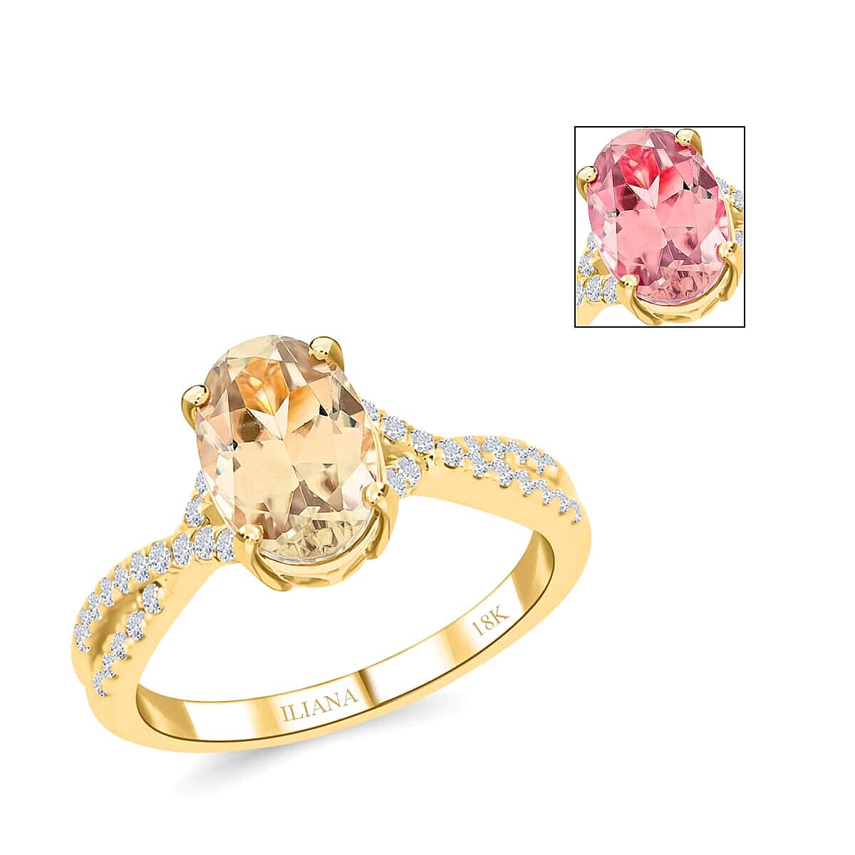 Certified & Appraised ILIANA 18K Yellow Gold AAA Turkizite and G-H SI Diamond Ring 3.5 Grams 1.85 ctw