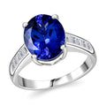 Certified and Appraised RHAPSODY 950 Platinum AAAA Tanzanite and E-F VS Diamond Ring 6.10 Grams 4.20 ctw - Sticky add to cart bar