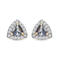 Green Tanzanite, White Zircon Earrings in 18K Vermeil YG Over Sterling Silver 1.50 ctw