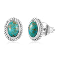 Artisan Crafted Sierra Nevada Turquoise 1.65 ctw Earrings in Rhodium Over Sterling Silver - Sticky add to cart bar