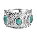 Sierra Nevada Turquoise Solitaire Ring in Rhodium Over Sterling Silver (Size 18) 2.50 ctw - Sticky add to cart bar