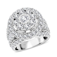 Rosy Blue Closeout 10K White Gold Diamond (G, I1-I2) Ring 9.60 Grams 4.00 ctw