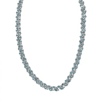 Doorbuster Madagascar Blue Apatite and White Zircon Necklace 18 Inches in Platinum Over Sterling Silver 23.60 ctw