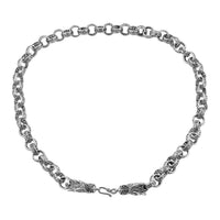 Bali Legacy Sterling Silver Dragon Heads Rolo Necklace 20 Inches 54.80 Grams