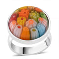 Multi Color Murano Style Ring in Stainless Steel (Size 10.0) - Sticky add to cart bar