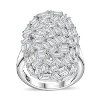GP White Zircon Ring in Rhodium Over Sterling Silver (Size 10.0) 5.00 ctw