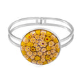 Yellow Color Murano Style Bangle Bracelet in Stainless Steel (6.50 In) - Sticky add to cart bar