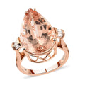 Certified & Appraised ILIANA 18K Rose Gold AAA Marropino Morganite and G-H SI Diamond Ring 5.95 Grams 11.85 ctw - Sticky add to cart bar