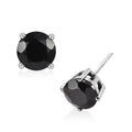 Thai Black Spinel Solitaire Stud Earrings in Stainless Steel 4.85 ctw - Sticky add to cart bar