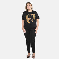 Black 100% Cotton Tiger Print T-Shirt (S-L)