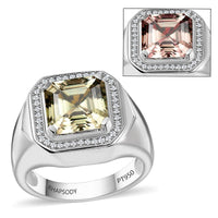 Rhapsody 950 Platinum AAAA Turkizite, Diamond (E-F, VS) (0.15 cts) Men's Ring (Size 10.0) (12.50 g) 5.60 ctw