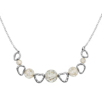 Moissanite Beaded Necklace 18-21 Inches in Rhodium Over Sterling Silver 12.80 ctw