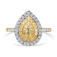 Luxoro 14K Yellow Gold Natural Yellow and White Diamond (I2-I3) Ring (Size 10.0) 1.00 ctw