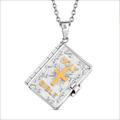 Openable Holy Cross Bible Pendant in ION Plated YG and Hypoallergenic Stainless Steel with Adjustable 24 Inch Necklace - Sticky add to cart bar