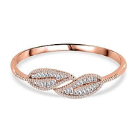 Simulated Diamond 36.00 ctw Bangle in Rosetone (Size 7.5)