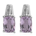 Rose De France Amethyst Stud Earrings in Stainless Steel 3.00 ctw - Sticky add to cart bar