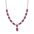 D'Joy Tanzanian Wine Garnet and Moissanite Necklace 18-20 Inches in Platinum Over Sterling Silver 10.80 ctw - Sticky add to cart bar