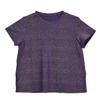 TLV Purple Glitter Crew Neck Short Sleeved Top