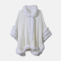 Alpine White Faux Fur Triple Trim Luxury Ruana - One Size Fits Most - Sticky add to cart bar