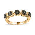 Green Diamond Floral Ring in Vermeil Yellow Gold Over Sterling Silver 0.33 ctw (Del. in 10-12 Days) - Sticky add to cart bar