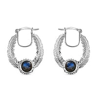 Labradorite Earrings in Rhodium Over Sterling Silver 5.00 ctw