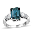 Certified & Appraised Rhapsody 950 Platinum AAAA Monte Belo Indicolite and E-F VS Diamond Ring (Size 10.0) 6.30 Grams 3.50 ctw - Sticky add to cart bar