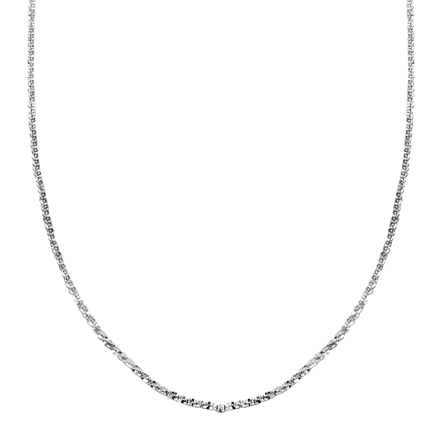 Sterling Silver Sparkle Chain Necklace 24 Inches 6.90 Grams