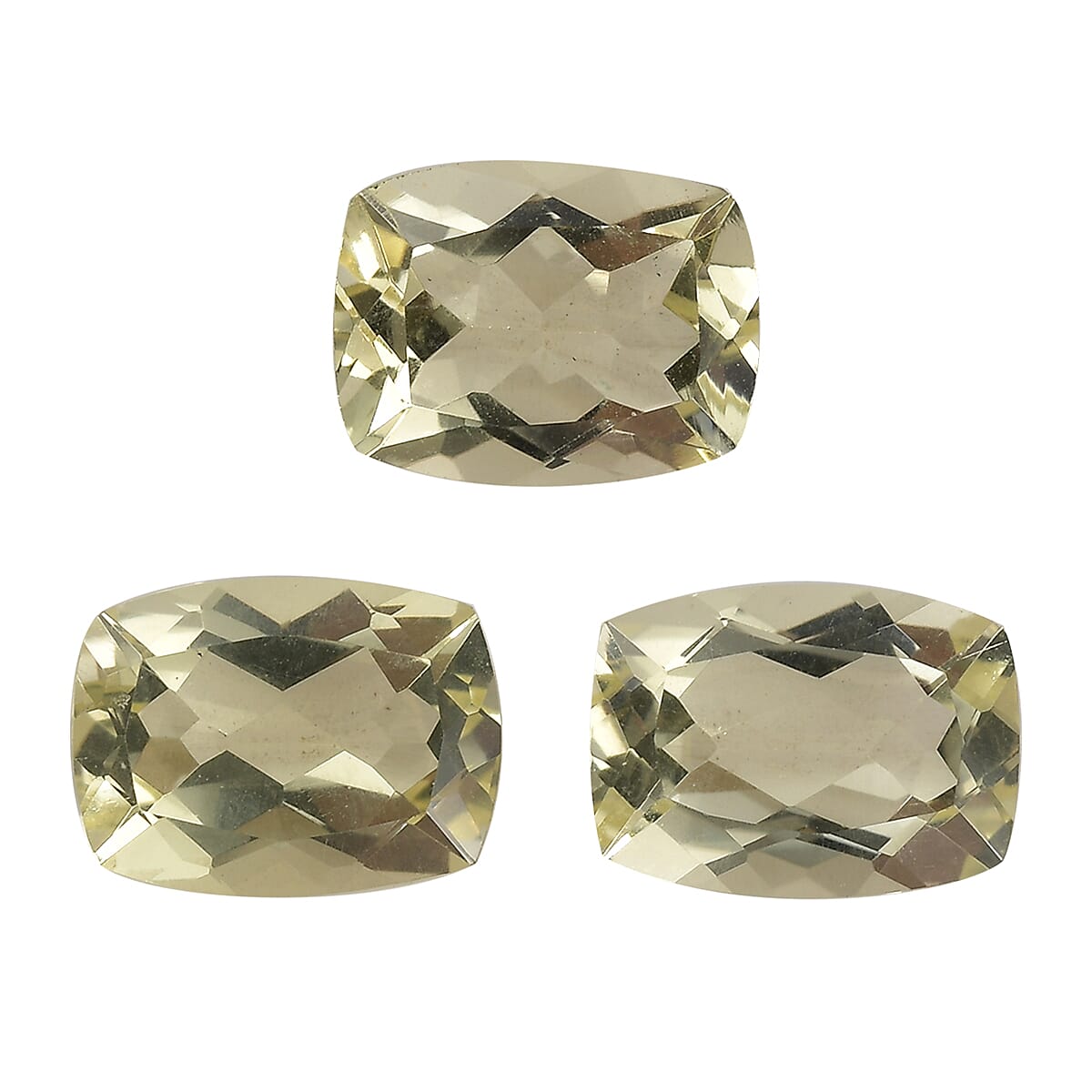 Set of 3 Brazilian Green Gold Quartz (Cush 8x6 mm) 3.60 ctw