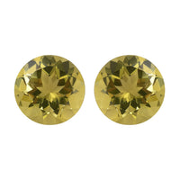 Set of 2 AAA Brazilian Green Gold Quartz (Rnd 11 mm) 8.64 ctw