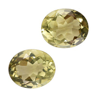 Set of 2 Lemon Quartz (Ovl 12x10 mm) 6.79 ctw