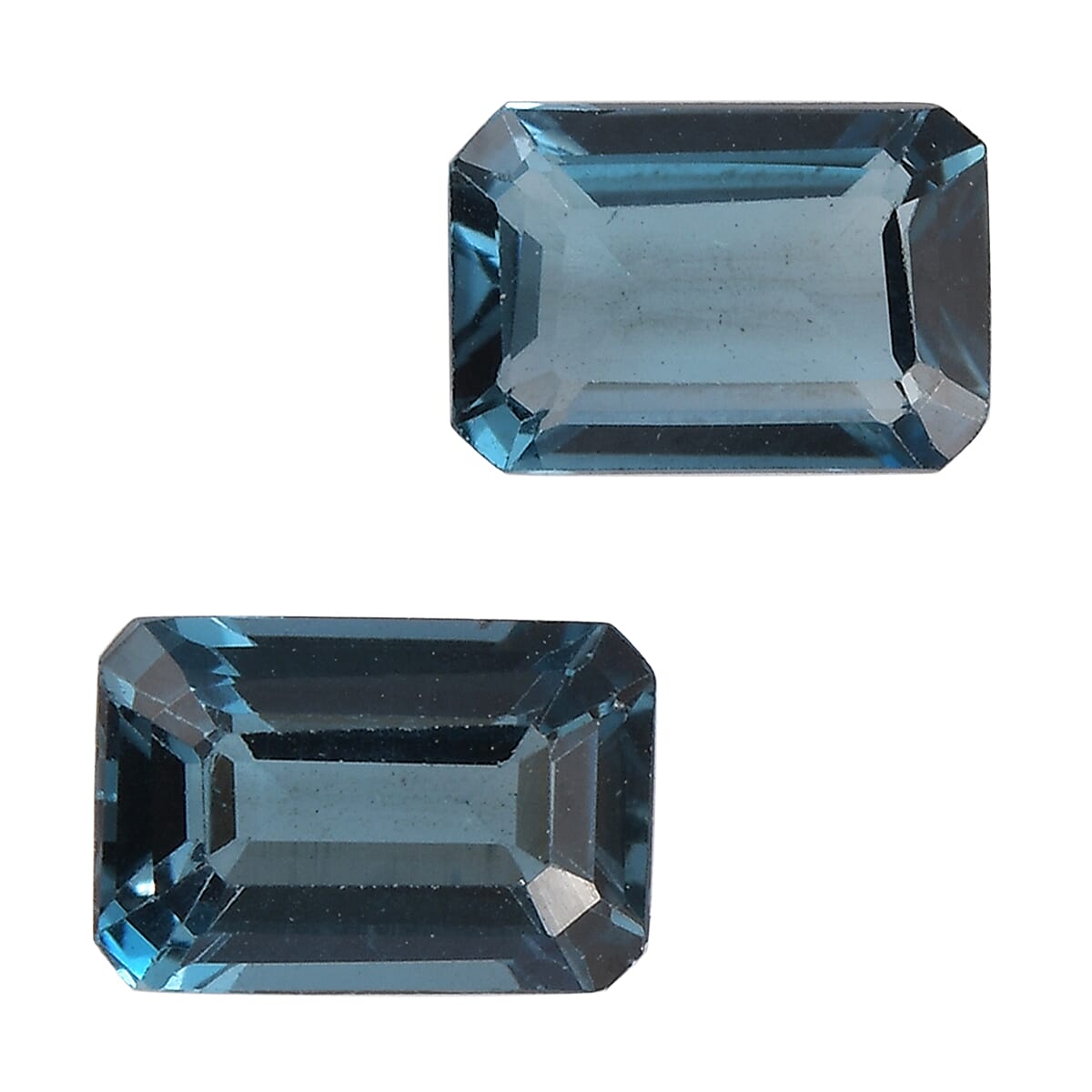 Set of 2 London Blue Topaz (Oct 6x4 mm) 1.12 ctw