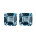 Set of 2 Asscher Cut Sky Blue Topaz (Oct 7x7 mm) 3.99 ctw - Sticky add to cart bar