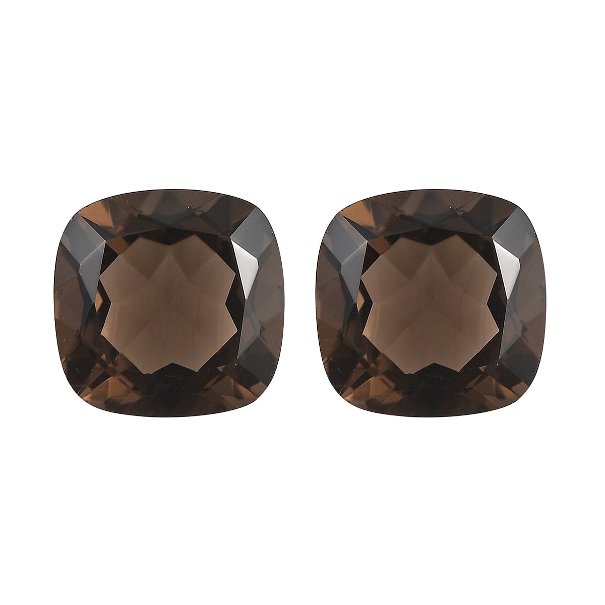 Set of 2 Brazilian Smoky Quartz (Cush 10x10 mm) 7.35 ctw Loose gemstone