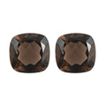 Set of 2 Brazilian Smoky Quartz (Cush 10x10 mm) 7.35 ctw Loose gemstone - Sticky add to cart bar