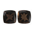Set of 2 AA Brazilian Smoky Quartz (Cush 11x11 mm) 10.40 ctw - Sticky add to cart bar