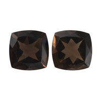 Set of 2 AA Brazilian Smoky Quartz (Cush 11x11 mm) 10.40 ctw