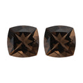 Set of 2 AA Brazilian Smoky Quartz (Cush 12x12 mm) 13.25 ctw - Sticky add to cart bar