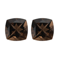 Set of 2 AA Brazilian Smoky Quartz (Cush 12x12 mm) 13.25 ctw