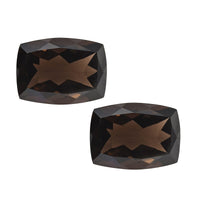 Set of 2 AA Brazilian Smoky Quartz (Cush 14x10 mm) 11.39 ctw