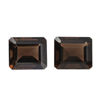 Set of 2 AA Brazilian Smoky Quartz (Oct 14x12 mm) 15.95 ctw
