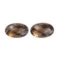 Set of 2 AAA Brazilian Smoky Quartz (Ovl 16x10 mm) 12.30 ctw - Sticky add to cart bar