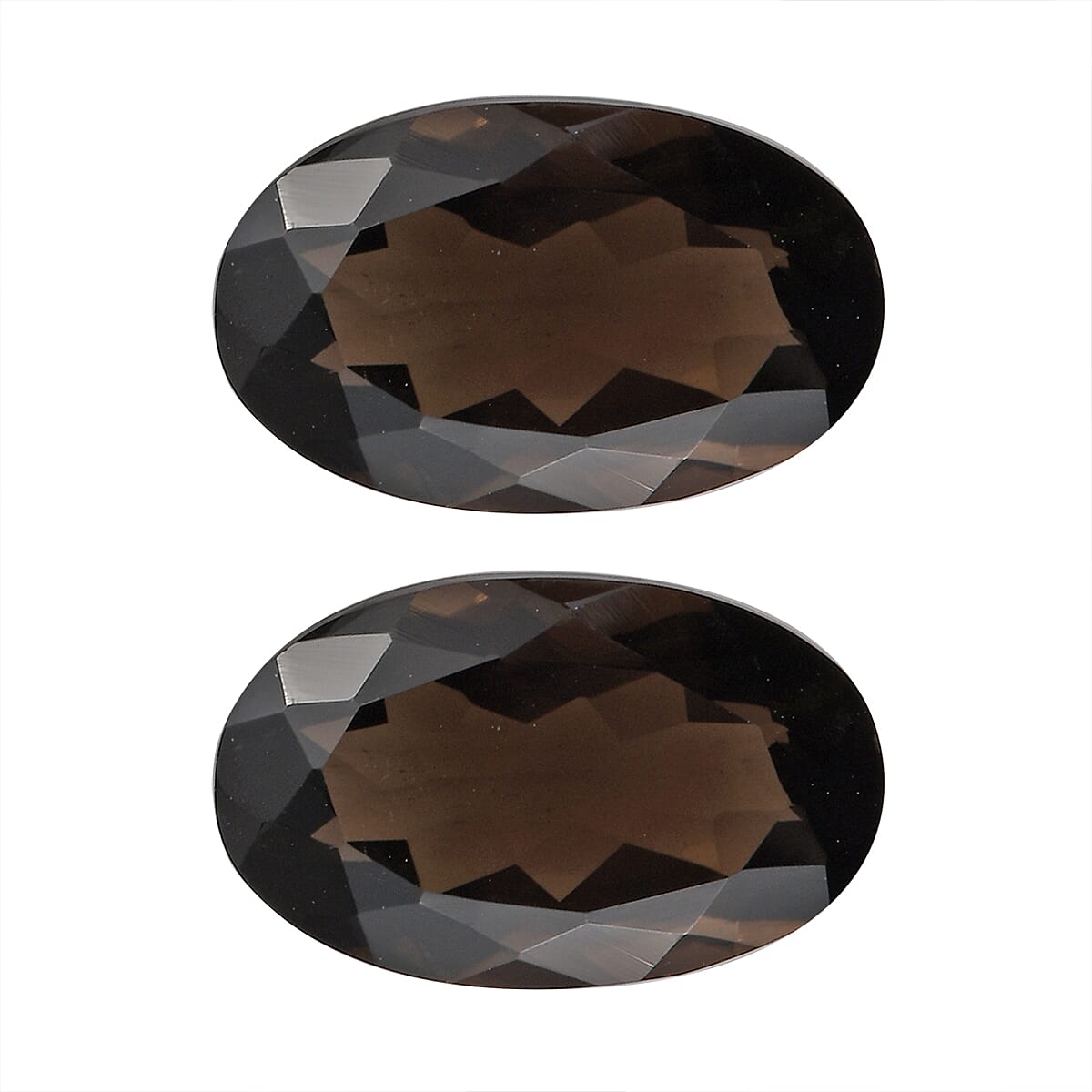 Set of 2 AA Brazilian Smoky Quartz (Ovl 16x10 mm) 12.47 ctw Loose gemstone