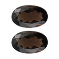 Set of 2 AA Brazilian Smoky Quartz (Ovl 16x10 mm) 12.47 ctw Loose gemstone - Sticky add to cart bar