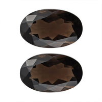 Set of 2 AA Brazilian Smoky Quartz (Ovl 16x10 mm) 12.47 ctw Loose gemstone