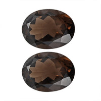 Set of 2 AA Brazilian Smoky Quartz (Ovl 16x12 mm) 15.72 ctw